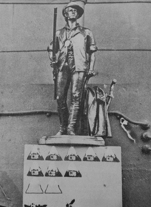 The Minuteman statue affixed to the Concord's superstructure
